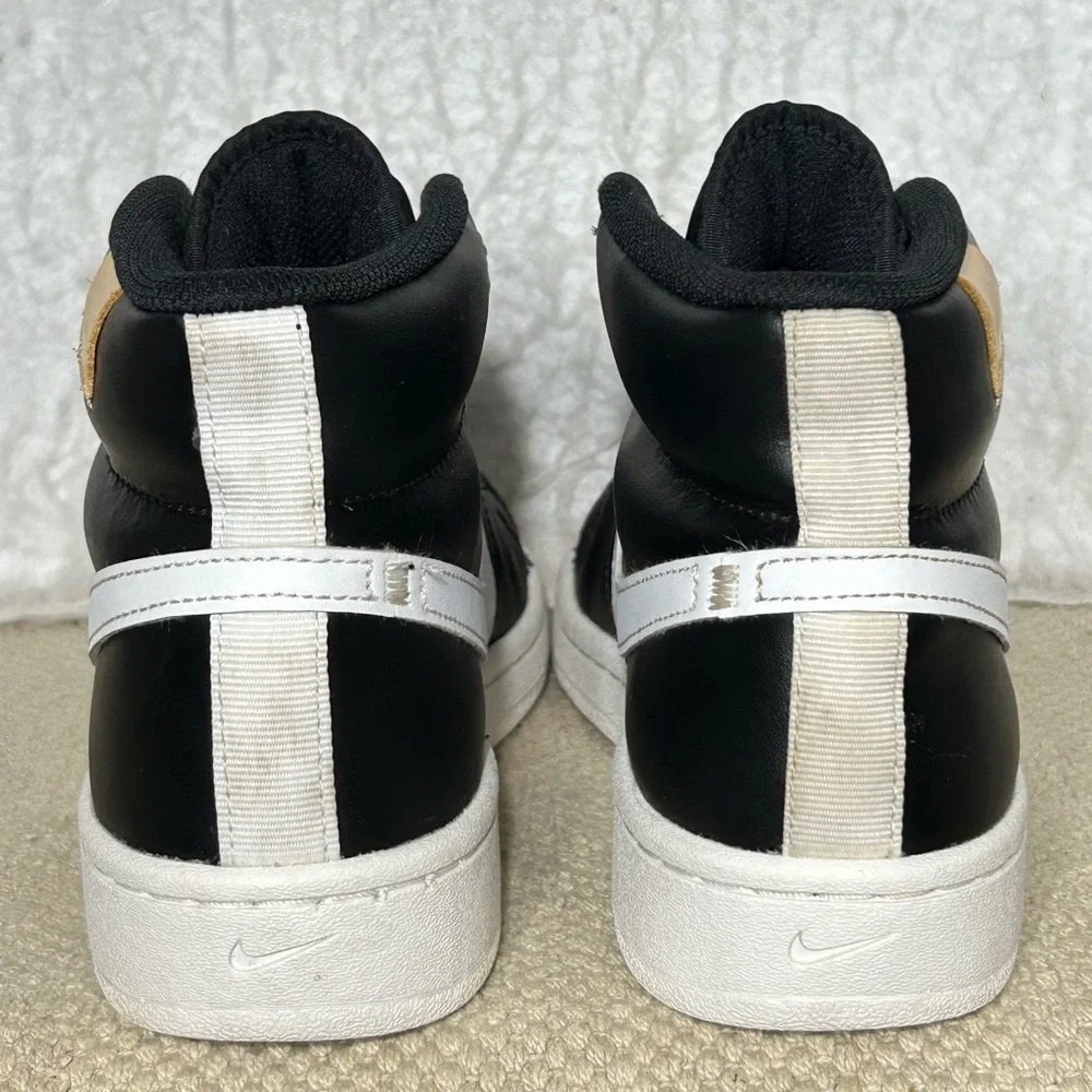 Nike Mens Court Royale 2 Mid Top Black Leather Athletic Sneakers Shoes SZ 7.5